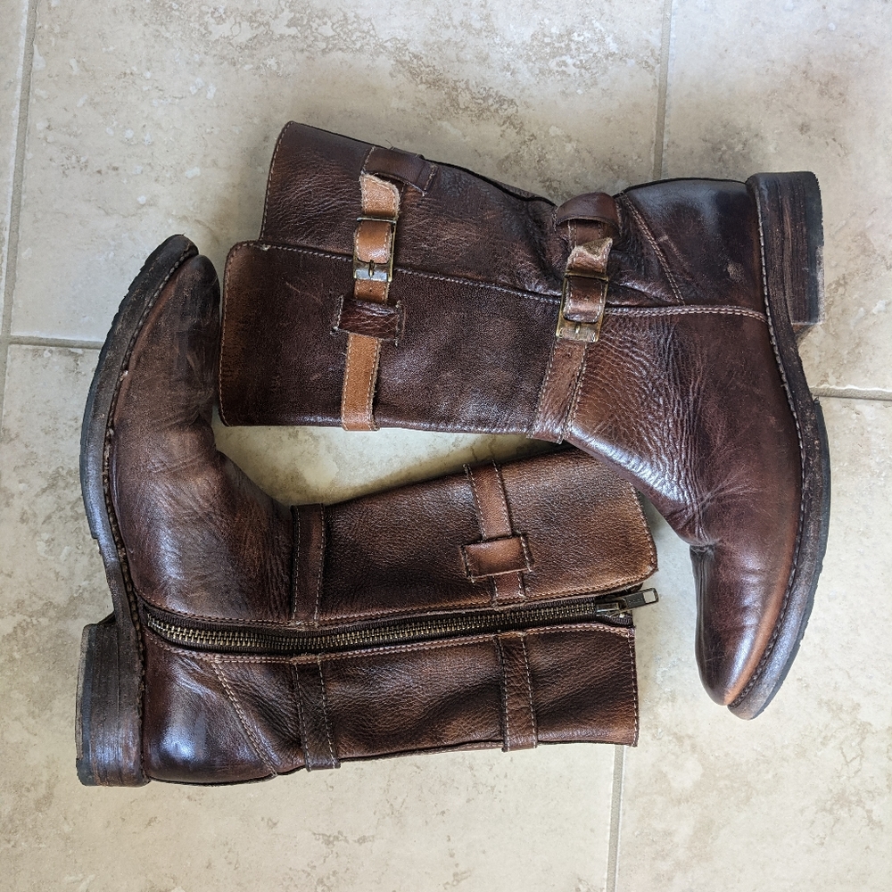Bed Stu bench made leather boots